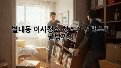 별내동 이사청소, 청소기 선택부터 꿀팁까지! ✨