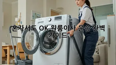혼자서도 OK! 원룸이사 운송 완벽 가이드